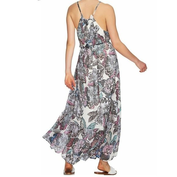 1.STATE Women Print Maxi Dress Keyhole neck | Size - XS | Ivory - Picture 2 of 3